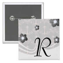 pink chandelier damask on deep gray