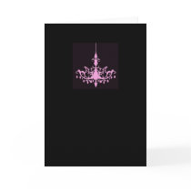 Pink Chandelier on Black Card