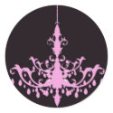 Pink Chandelier on Black Sticker by antiquechandelier Pink Chandelier on Black Sticker