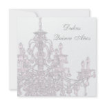 Pink Chandelier Sweet Fifteen Birthday Party Personalized Announcement