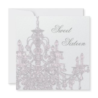 Pink Chandelier Sweet Sixteen Party Invitation invitation