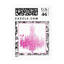 PINK  CHANDELIER WEDDING Postage STAMPS 2