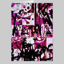 Pink Checker Graffiti cards