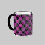 Pink Checker Stars Mug mugs