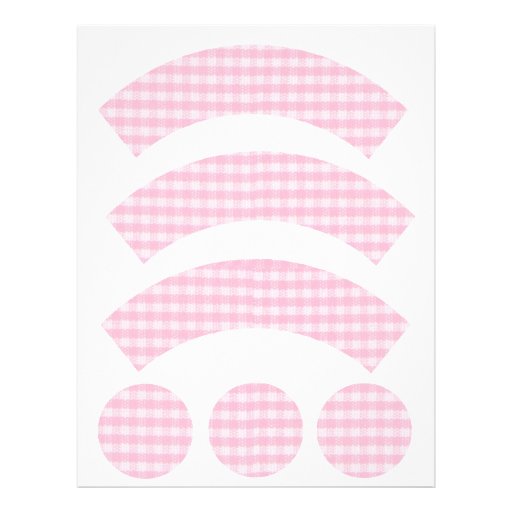 Pink Checkerboard Fabric Cupcake Wrapper Letterhead Zazzle