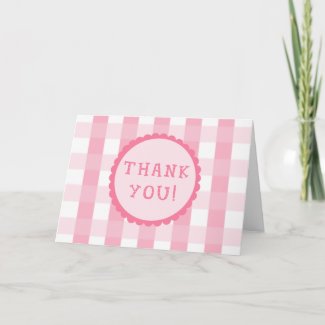 Pink Checkerboard Thank You Cards card