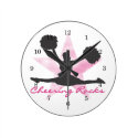 Pink Cheering Rocks Wall Clock