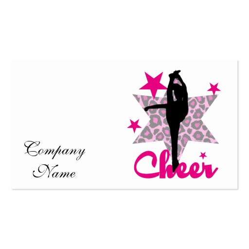 Pink Cheerleader Business Card (front side)