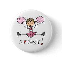 Pink Cheerleader buttons by stick_figures Pink Cheerleader buttons