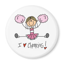 Pink Cheerleader magnets by stick_figures Pink Cheerleader magnets