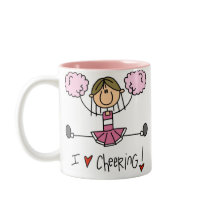Pink Cheerleader mugs by stick_figures Pink Cheerleader mugs