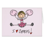 Pink Cheerleader Tshirts and Gifts Greeting Cards