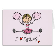 Pink Cheerleader Tshirts and Gifts Greeting Cards
