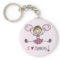 Pink Cheerleader Tshirts and Gifts Key Chains