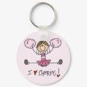 Pink Cheerleader Tshirts and Gifts keychains by stick_figures Pink Cheerleader Tshirts and Gifts keychains