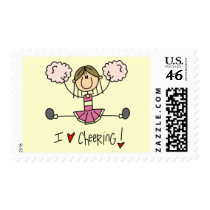 Pink Cheerleader Tshirts and Gifts Stamps