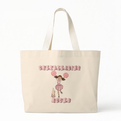 Pink Cheerleading Rocks Tote Bags by DoodleBugTees