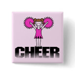 Pink Cheerleading T-shirts and Gifts buttons