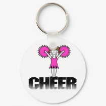 Pink Cheerleading T-shirts and Gifts keychains