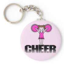 Pink Cheerleading T-shirts and Gifts Key Chains
