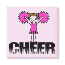 Pink Cheerleading T-shirts and Gifts magnets