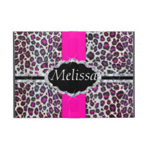 Pink Cheetah Print Diamond Monogram Cover For iPad Mini