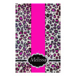 Pink Cheetah Print Diamond Monogram Stationery Paper