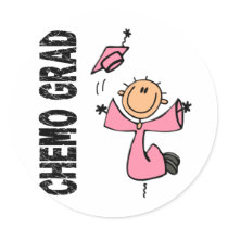 Pink CHEMO GRAD 1 (Breast Cancer) Stickers
