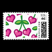 pink cherries, pink cherries, pink cherries, pi... postage by thecuteinstitute pink cherries, pink cherries, pink cherries, pi... postage
