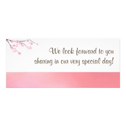 Pink Cherry Bloss Boarding Pass Wedding Invitation
