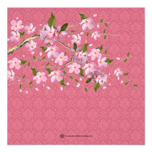 Pink Cherry Blossom Baby Shower Invitations