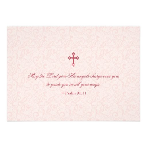 Pink Cherry Blossom Bird Confirmation Invitation
