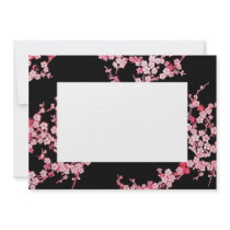Pink Cherry Blossom Border Invitation