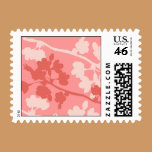 Pink Cherry Blossom Branches Wedding Postage postage