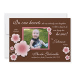 Pink Cherry Blossom & Brown Adoption Announcements