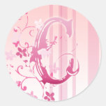 Pink Cherry Blossom Monogram C Sticker