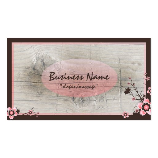 Pink Cherry Blossom Professional Business Cards (front side)