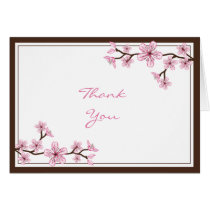 Pink Cherry Blossom Thank You cards cards