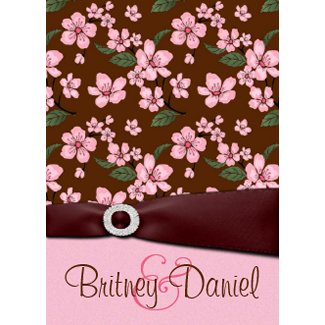 Pink Cherry Blossom Wedding Invitations invitation