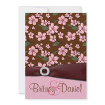 Pink Cherry Blossom Wedding Invitations