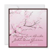 Pink Cherry Blossom Wedding Invitations