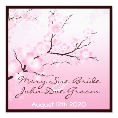 Pink Cherry Blossom Wedding Invitations