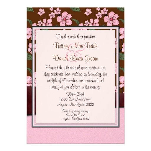 Pink Cherry Blossom Wedding Invitations