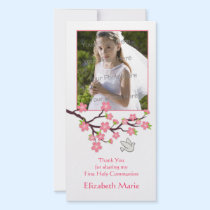 Pink Cherry Blossoms, Dove, Religious Photo Card photo cards
