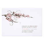 Pink Cherry Blossoms Sakura Wedding Reception Personalized Announcement