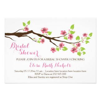 Pink cherry blossoms spring wedding bridal shower