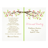 Pink cherry blossoms spring wedding program custom flyer