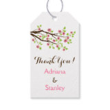Pink cherry blossoms spring wedding Thank You Pack Of Gift Tags