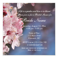 Pink cherry  flowers bridal shower invitation custom invite