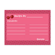 Pink Cherry Mod Recipe Cards Template postcards by Dmargie1029 Pink Cherry Mod Recipe Cards Template postcards